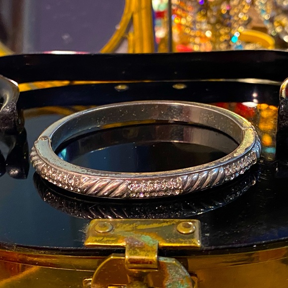 Brighton | Jewelry | Vtg Brighton Silver Hinged Bangle Bracelet Twist ...